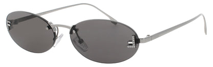 FENDI FE4075US Frame SHINY DARK RUTHENIUM Lens  SMOKE