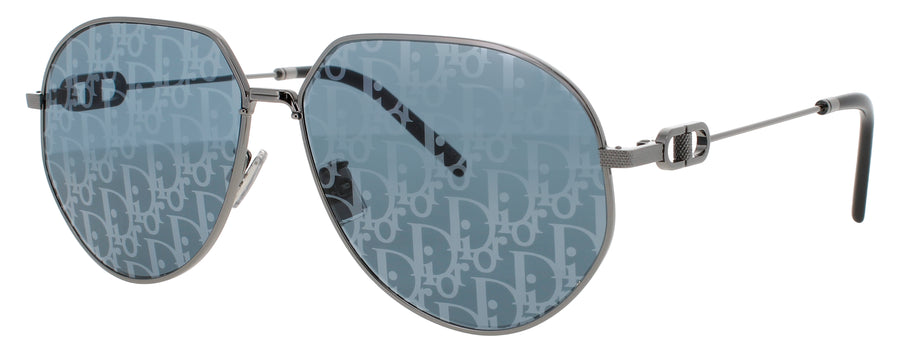 DIOR DM40026U Frame SHINY DARK RUTHENIUM Lens BLUE MIRROR