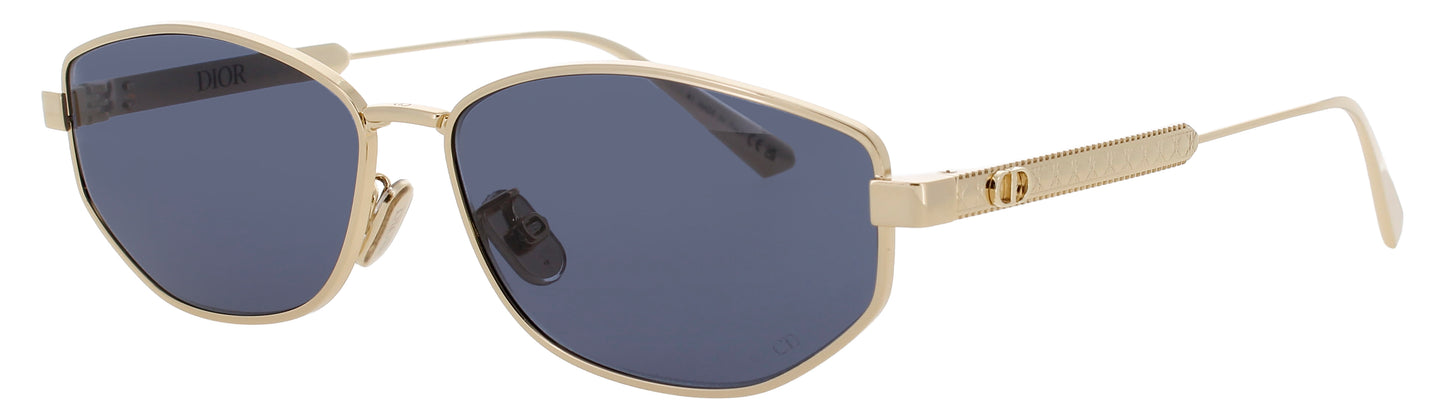 DIOR CD40189U Frame SHINY GOLD  Lens BLUE TINT