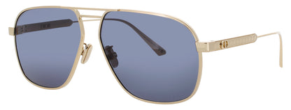 DIOR CD40184U Frame SHINY GOLD  Lens BLUE TINT