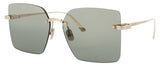 DIOR CD40195U Frame SHINY GOLD DH  Lens GREEN TINT