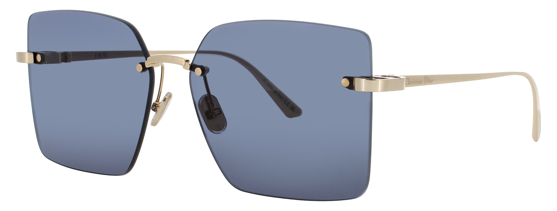 DIOR CD40195U Frame SHINY GOLD  Lens BLUE TINT