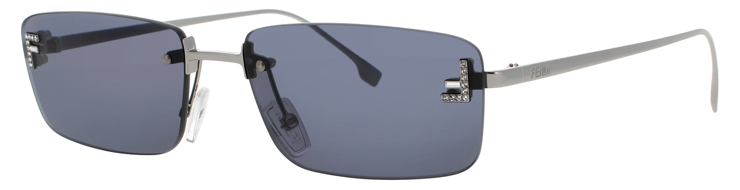 FENDI FE4172US Frame SHINY LIGHT RUTHENIUM Lens BLUE TINT