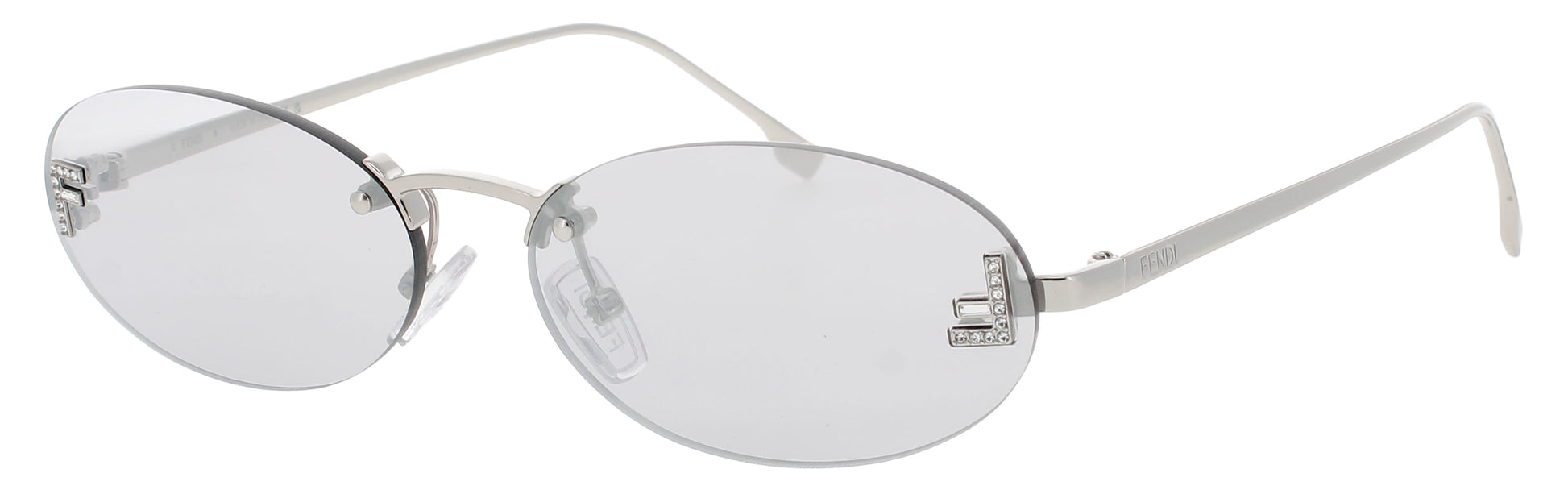FENDI FE4075US Frame SHINY PALLADIUM Lens  SMOKE MIRROR