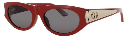 DIOR CD40225I Frame SHINY RED  Lens SMOKE