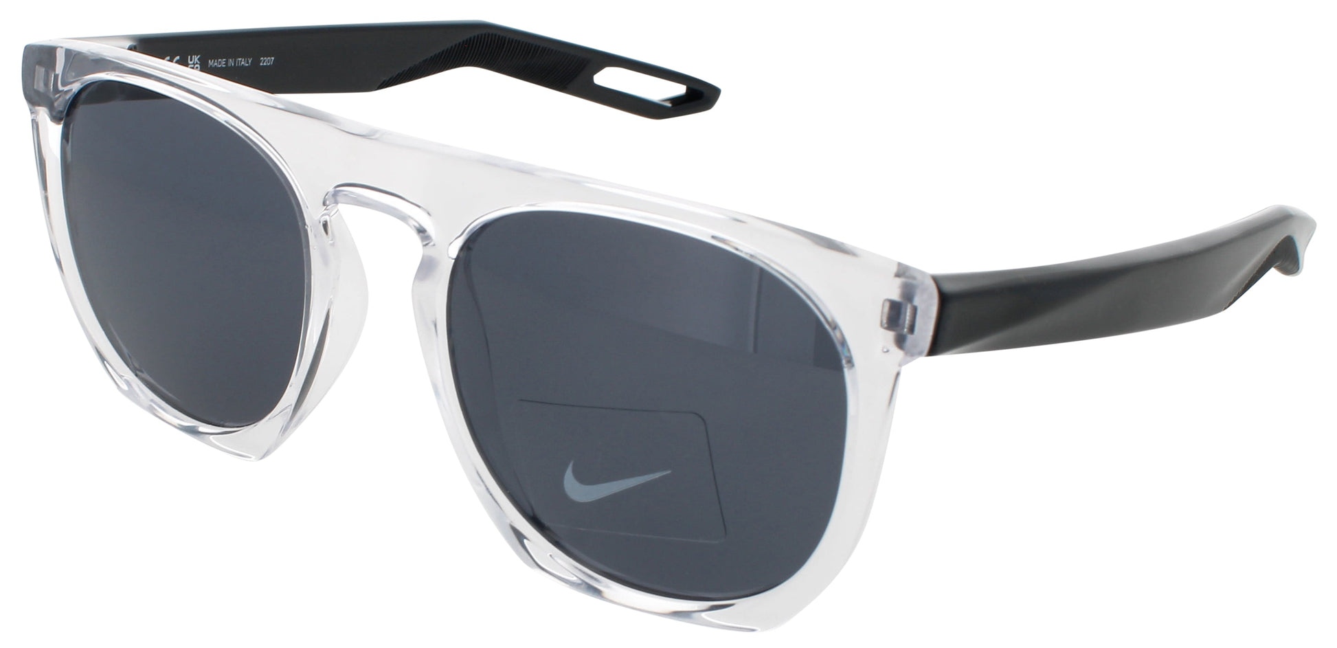 NIKE FLATSPOT XXII DV2258 Frame CLEAR/WHITE Lens DARK GREY
