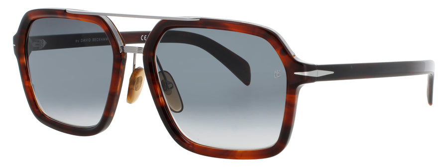 DAVID BECKHAM DB 7128/S Frame BROWN HORN RUTHENIUM Lens SMOKE