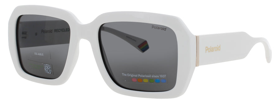 POLAROID PLD-6223/S/X Frame WHITE Lens SMOKE POLARIZED