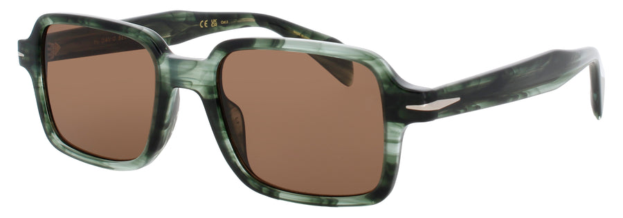 DAVID BECKHAM DB-1179/S Frame GREEN HORN Lens BROWN TINT