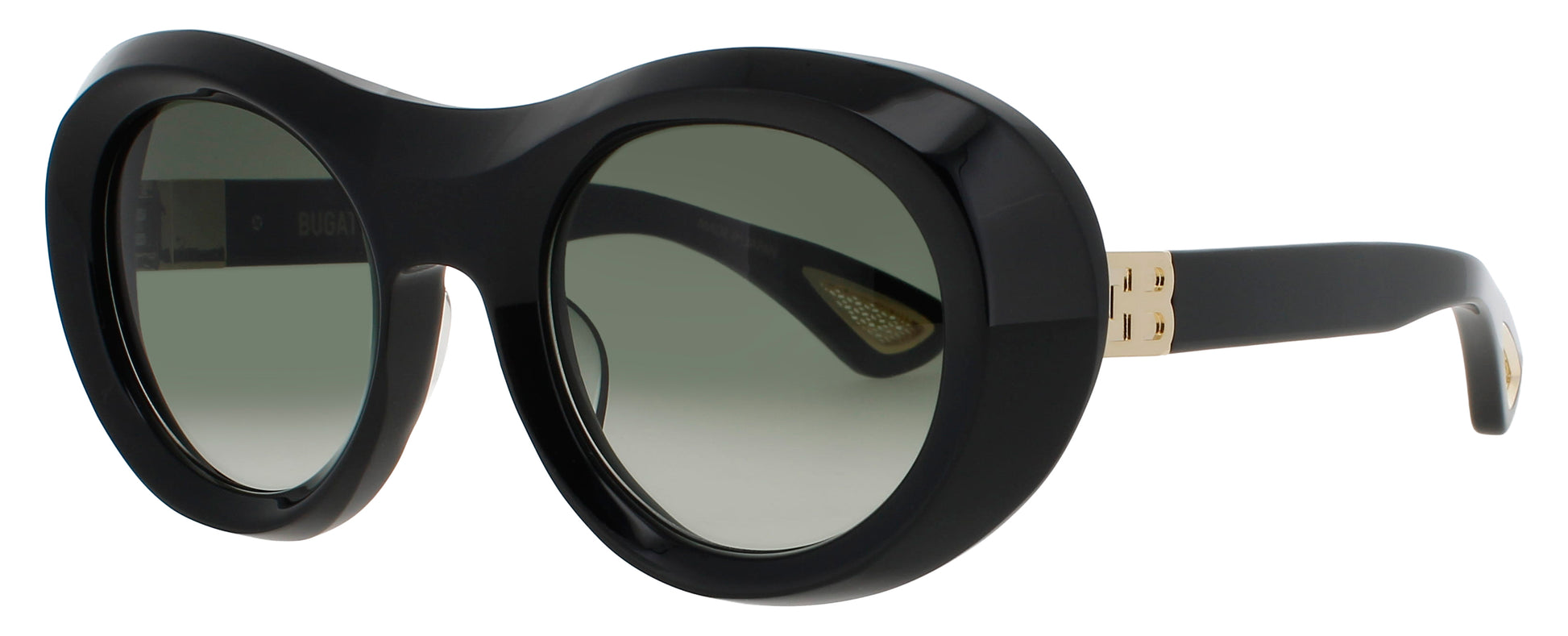 BUGATTI 03 Frame BLACK/GOLD Lens GREEN GRADIENT