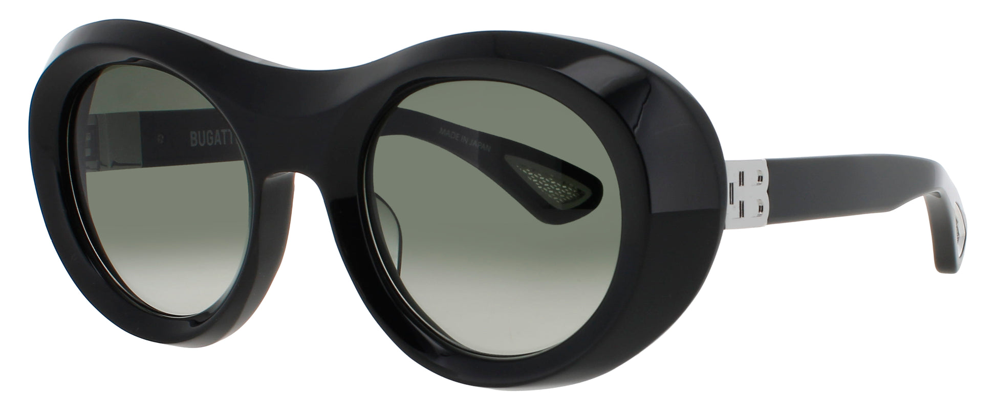BUGATTI 03 Frame BLACK/STERLING SILVER Lens GREEN GRADIENT