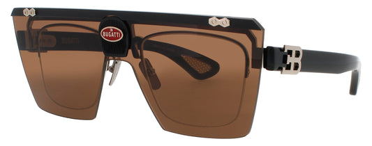 BUGATTI 01BRX Frame BLACK/WHITE GOLD Lens DARK BROWN