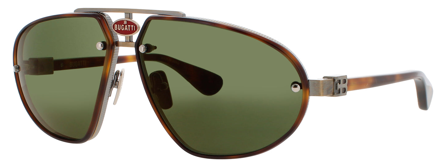 BUGATTI 10 Frame DEMI-BLONDE TORTOISE/ANTIQUE GOLD Lens GREEN TINT
