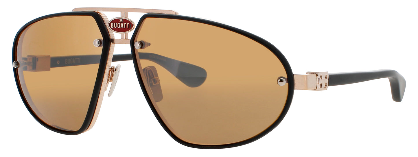 BUGATTI 10 Frame MATTE BLACK/ROSE GOLD Lens ORANGE TINT