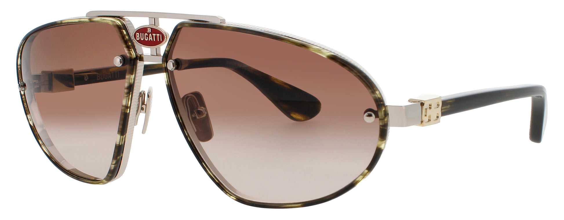 BUGATTI 10 Frame DARK TORTOISE/WHITE GOLD Lens BROWN