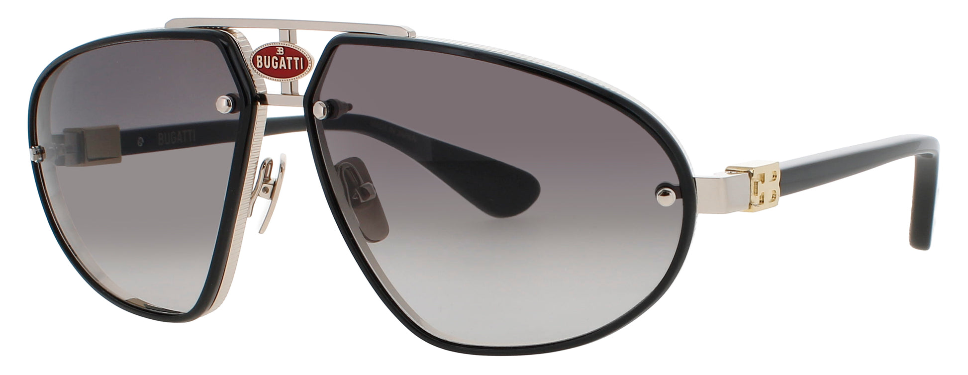 BUGATTI 10 Frame BLACK/WHITE GOLD Lens GREY GRADIENT