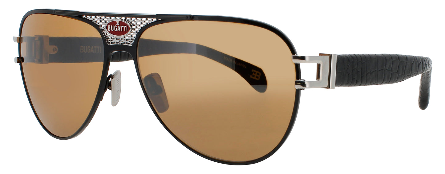 BUGATTI 11 Frame BLACK/STERLING SILVER Lens BROWN