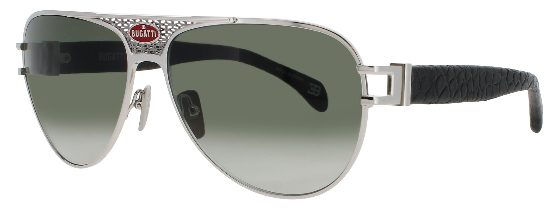 BUGATTI 11 Frame BLACK/STERLING SILVER Lens GREEN GRADIENT