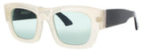 BUGATTI 48M Frame BONE / BLACK / STERLING SILVER Lens GREEN TINT