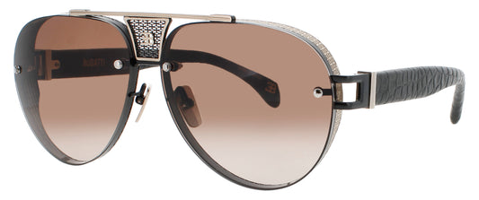 BUGATTI 05 Frame WHTE GOLD / BLACK PVD Lens BROWN GRADIENT