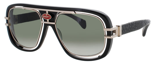 BUGATTI 07 Frame BLACK/WHITE GOLD Lens GRADIENT GREEN