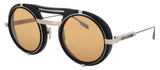 BUGATTI 52 Frame MATTE BLACK/WHITE GOLD Lens BROWN