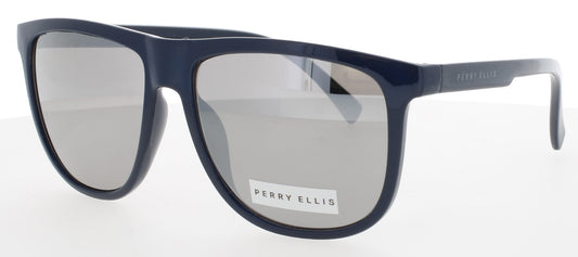 PERRY ELLIS PESUN104 Frame NAVY Lens GREY SILVER FLASH