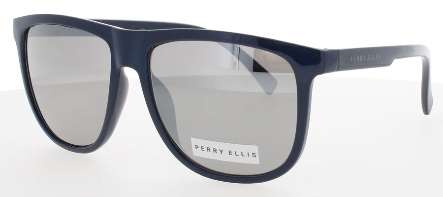 PERRY ELLIS PESUN104 Frame NAVY Lens GREY SILVER FLASH