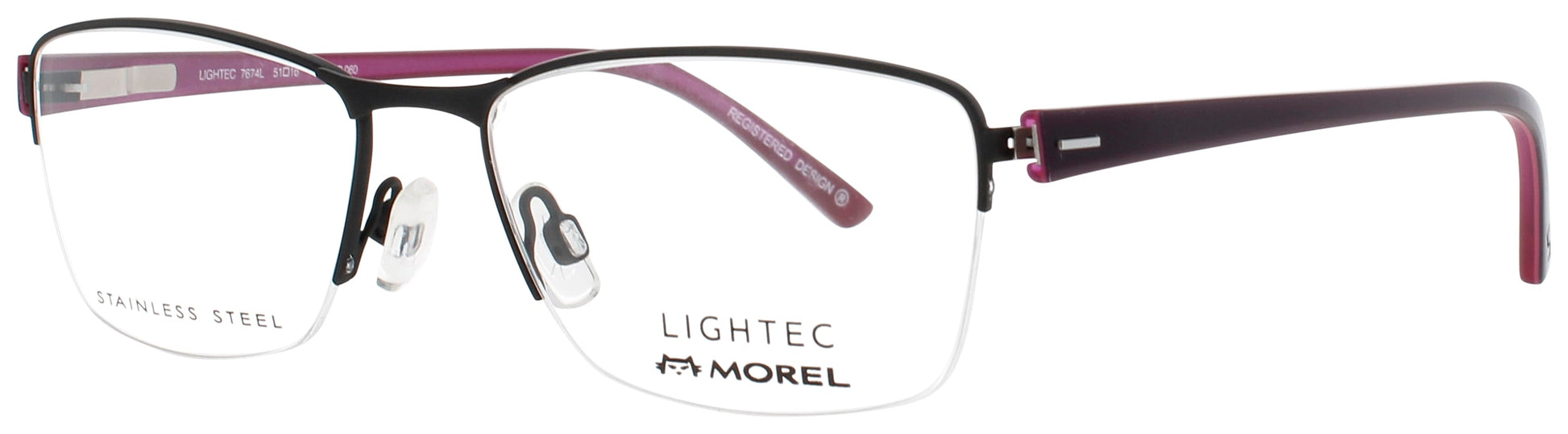 LIGHTEC-MOREL 7674L Frame GREY/BURGUNDY Lens DEMO