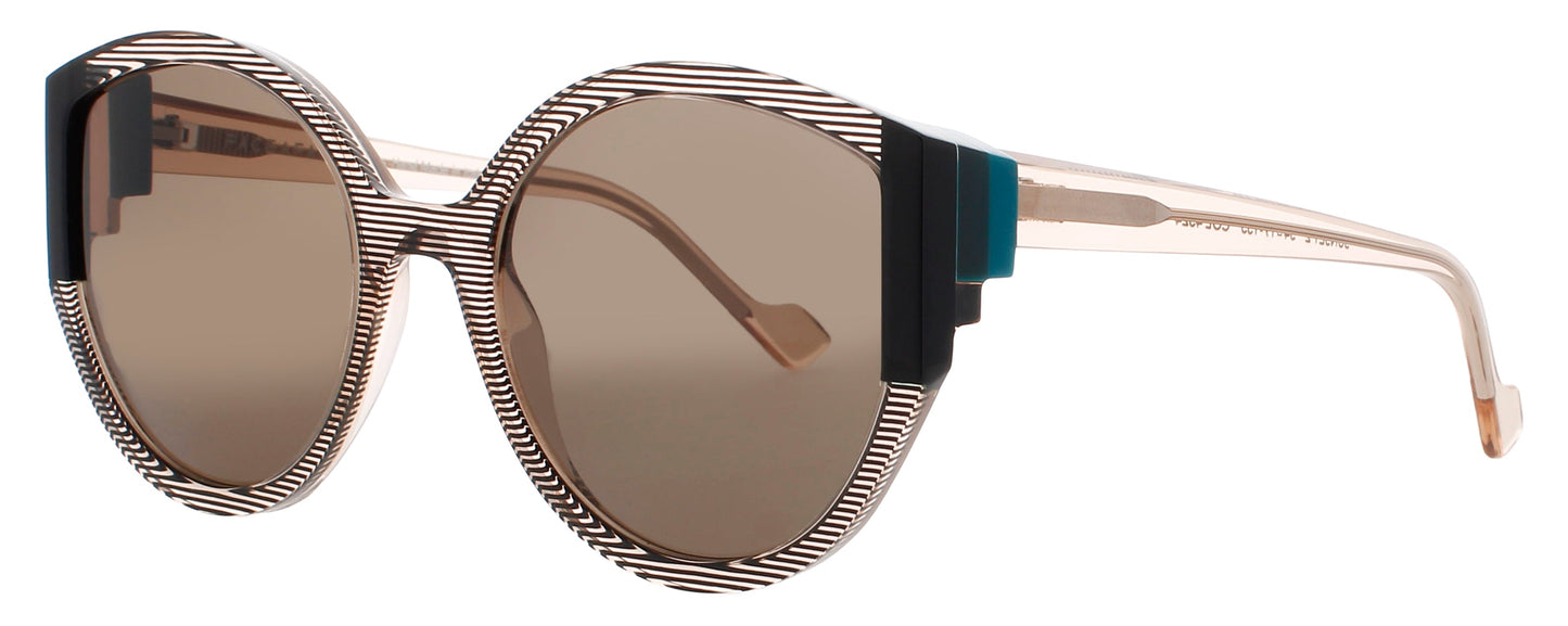 FACE A FACE SUNSET 2 Frame TRANSPARENT STRIPED AMBER HORIZONTAL Lens BROWN TINT