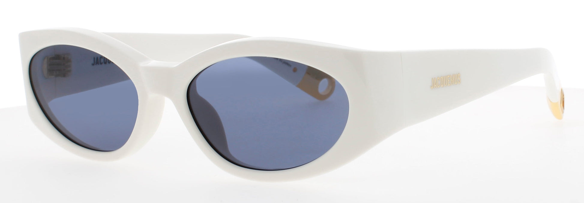 JACQUEMUS JAC4 Frame WHITE/GOLD Lens BLUE