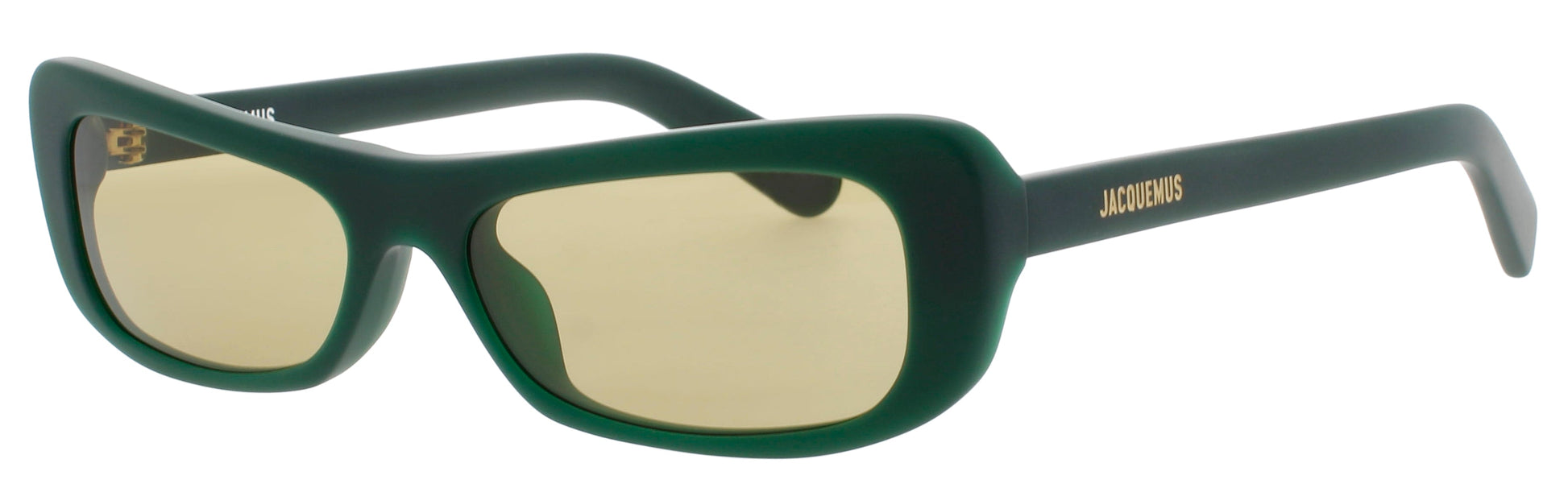 JACQUEMUS JAC55 Frame MATTE DARK GREEN/GOLD Lens GREEN TINT