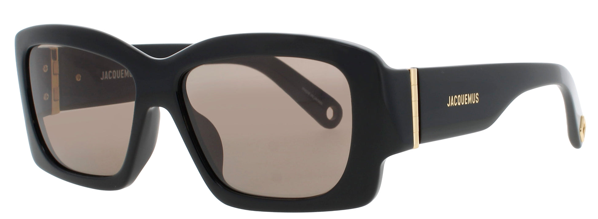 JACQUEMUS JAC60 Frame BLACK/GOLD Lens GREY TINT