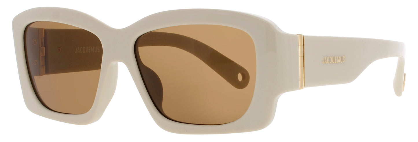 JACQUEMUS JAC60 Frame WHITE/GOLD Lens BROWN TINT