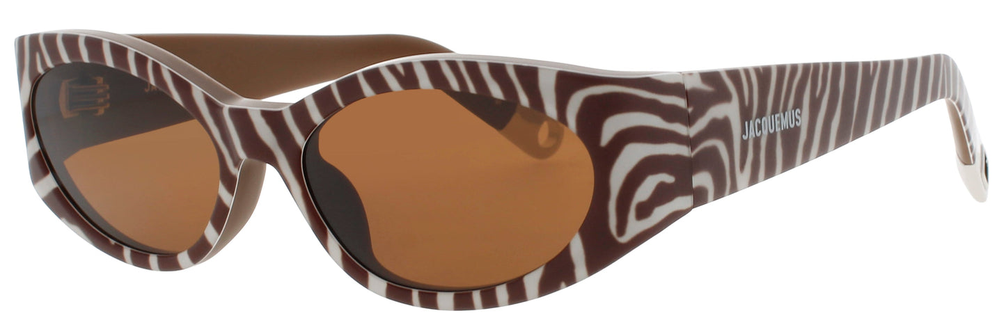 JACQUEMUS JAC4 Frame BROWN/WHITE/MATTE BLACK Lens BROWN