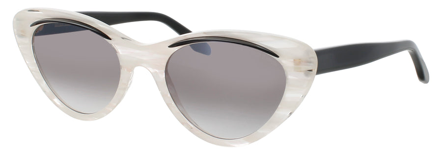 CUTLER AND GROSS CGSN-1321 Frame BLACK ON PEARL Lens SMOKE GRADIENT