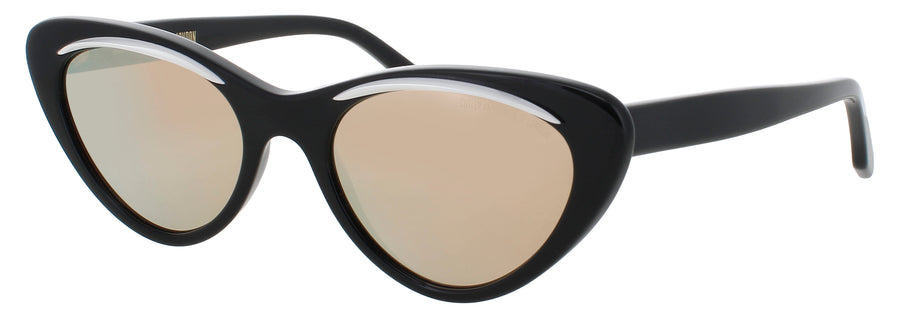 CUTLER AND GROSS CGSN-1321 Frame WHITE ON BLACK  Lens SMOKE BLUSH MIRROR