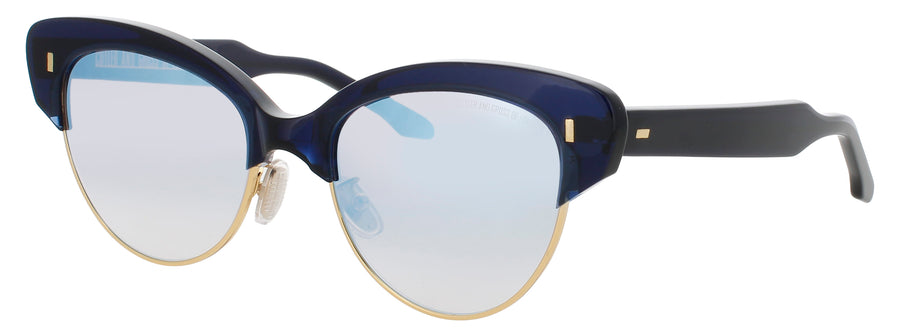 CUTLER AND GROSS CGSN-1351 Frame MIDNIGHT RAMBLER BLUE Lens ROSE BLUE MIRROR
