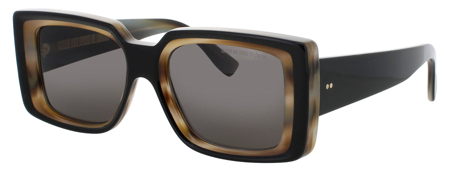 CUTLER AND GROSS CGSN-1369 Frame BLACK ON HORN Lens SMOKE