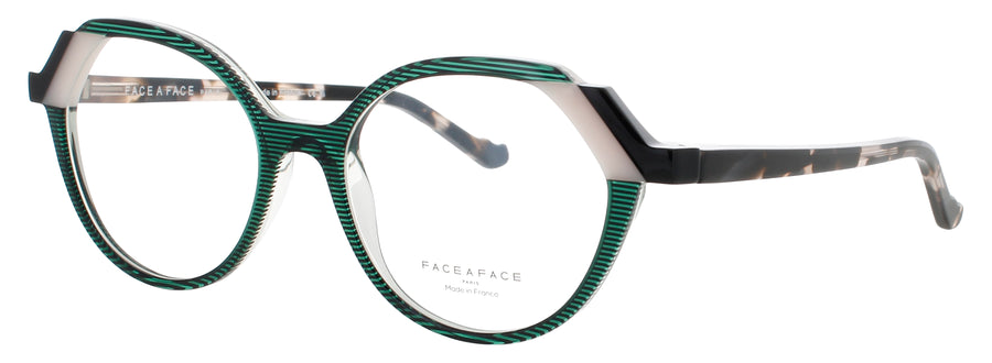 FACE A FACE MOVES 2 Frame TRANSPARENT STRIPED DARK GREEN Lens DEMO