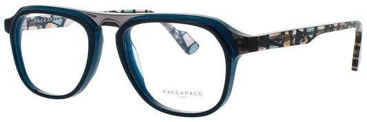 FACE A FACE CLOUD 1 Frame CRYSTAL/STRIPES/ PRUSSIAN BLUE Lens DEMO