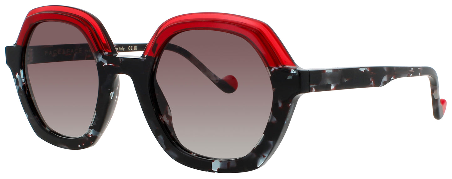 FACE A FACE NOVVA 1 Frame CARMIN RED TRANSPARENT Lens BROWN GRADIENT