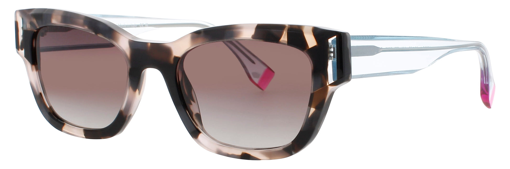 FACE A FACE VERSO 1 Frame PEARLY PINK CAMOUFLAGE Lens BROWN GRADIENT