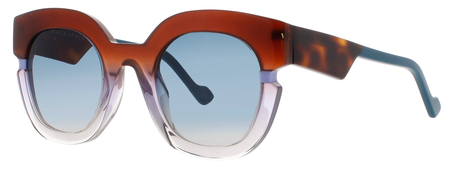FACE A FACE KIMONO 2 Frame GRADIENT BROWN LILAC GREY Lens BLUE GRADIENT