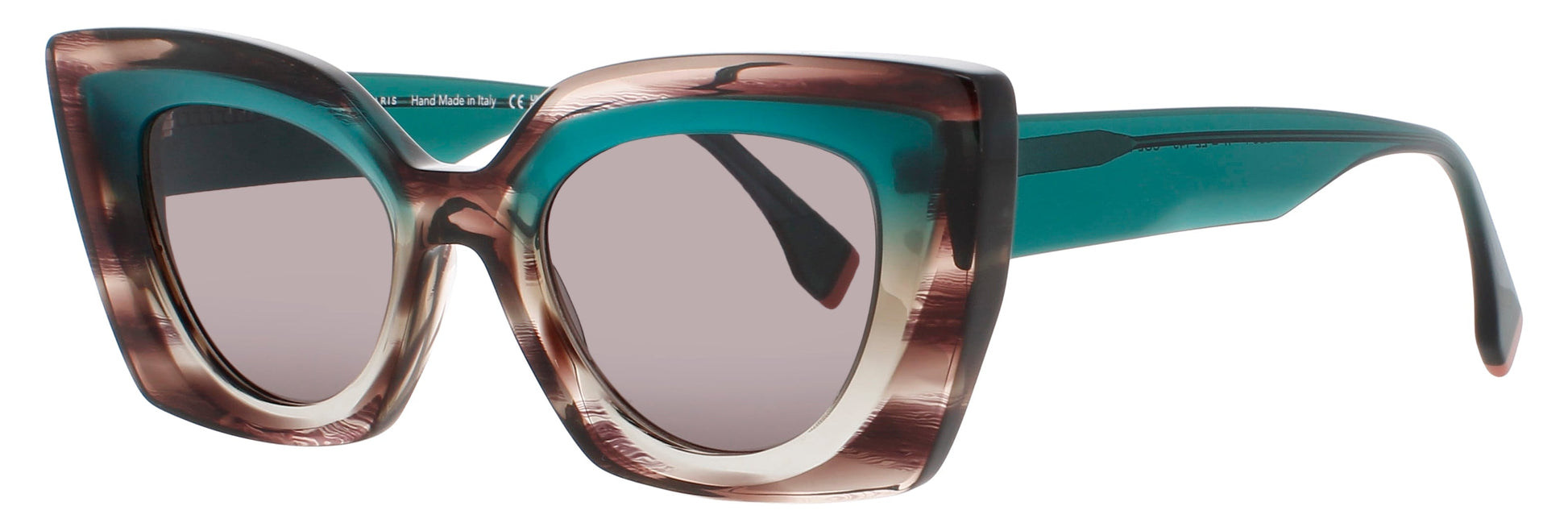 FACE A FACE HALOS 1 Frame GRADIENT GREEN SMOKED GLASS Lens BROWN TINT
