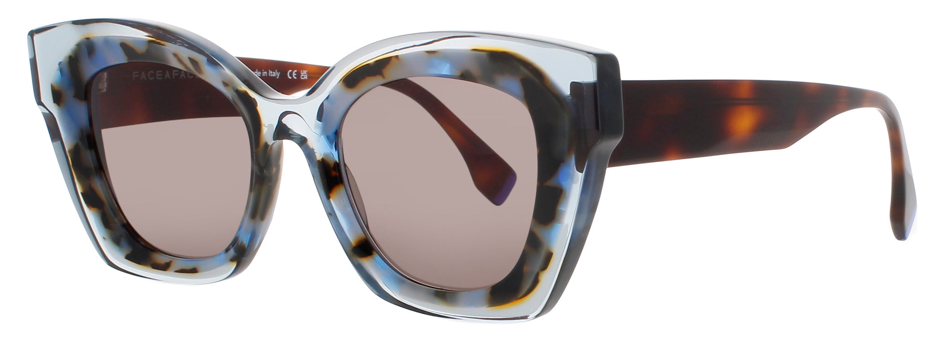 FACE A FACE HALOS 2 Frame BLUE OPALE TORTOISE Lens BROWN TINT