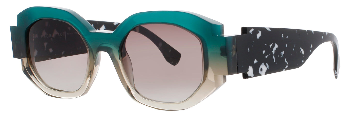 FACE A FACE NOTCHI 1 Frame GRADIENT GREEN SMOKED GLASS Lens BROWN GRADIENT