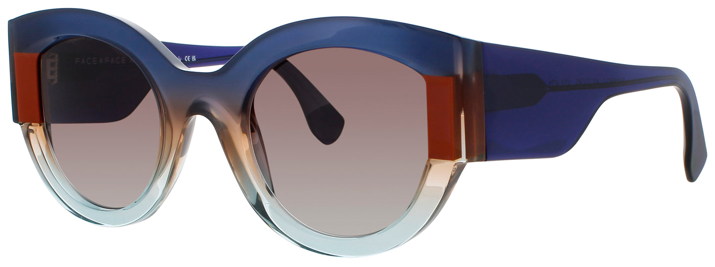 FACE A FACE KAKEMO 1 Frame GRADIENT BLUE BROWN SKY Lens BROWN GRADIENT