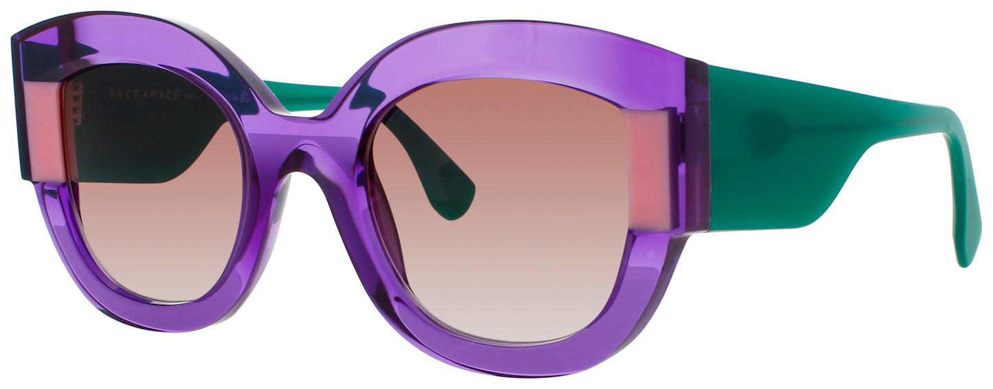 FACE A FACE KAKEMO 2 Frame TRANSPARENT AMETHYST Lens BROWN GRADIENT