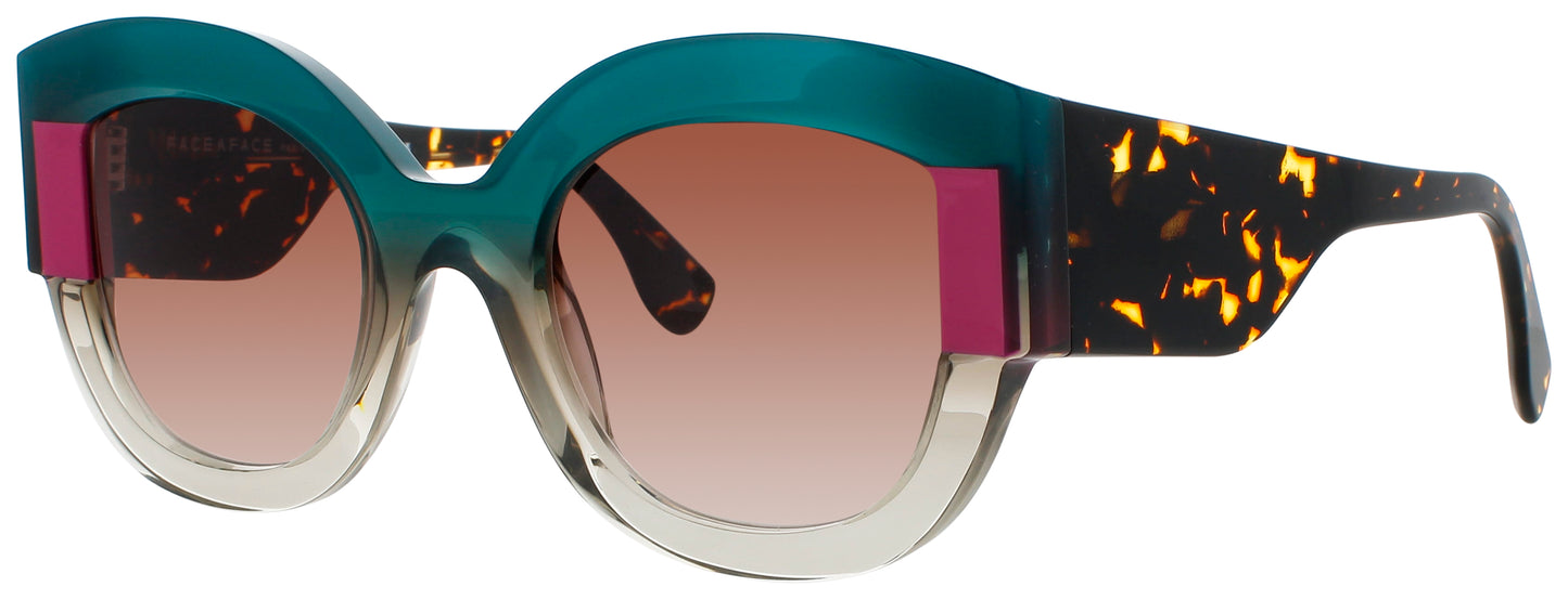 FACE A FACE KAKEMO 2 Frame GRADIENT GREEN SMOKED GLASS Lens BROWN GRADIENT